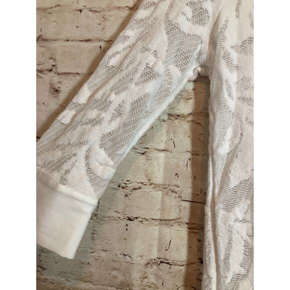 Nic + Zoe Top Womens Small White Mesh Semi Sheer Beachy Tropical Coquette Zip - Picture 3 of 14